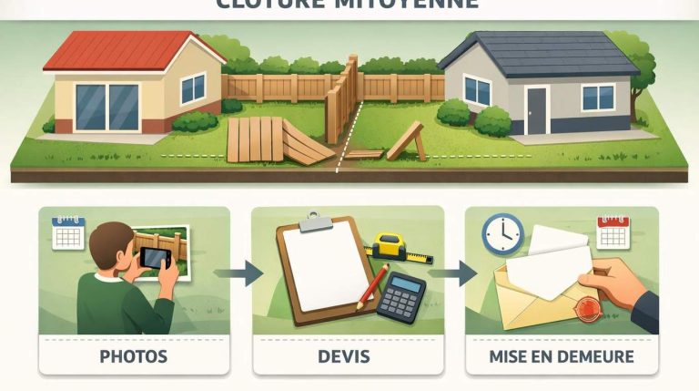 Clôture mitoyenne détruite : comment exiger la remise en état ?