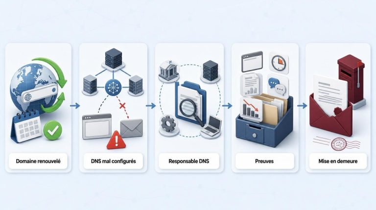 Nom de domaine renouvelé mais DNS mal configurés : comment demander réparation ?