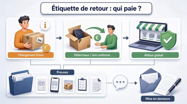 Étiquette de retour marketplace facturée à tort : comment obtenir remboursement ?