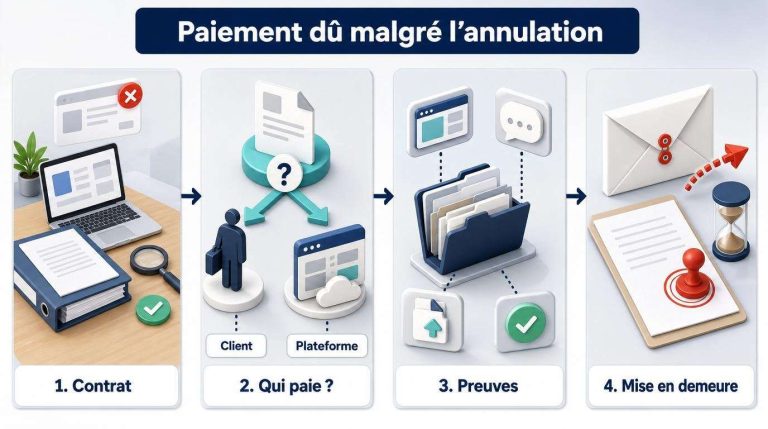 Mission freelance annulée par la plateforme après exécution : comment réclamer le prix ?