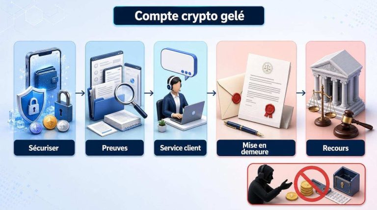 Compte de cryptomonnaies gelé sans explication : comment demander le déblocage ?