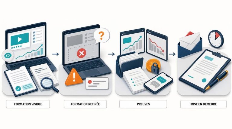 Plateforme de cours en ligne qui déréférence votre formation : comment contester ?