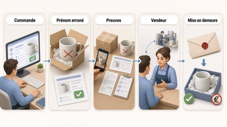 Produit personnalisé livré avec une erreur de prénom : comment obtenir une refabrication ?