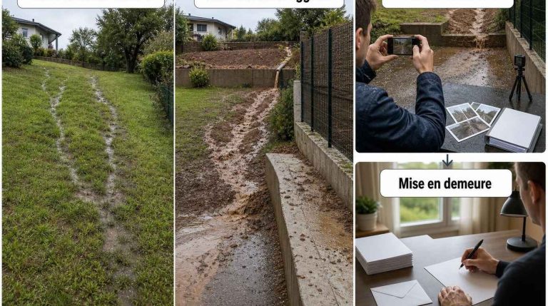 Ruissellement de terre depuis le terrain voisin : comment obtenir des travaux de retenue ?