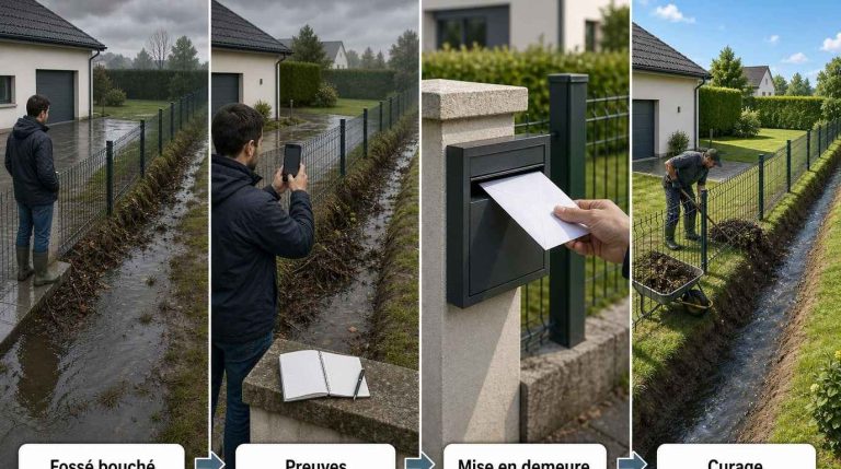 Fossé bouché par le voisin et inondations chez vous : comment le contraindre à curer ?