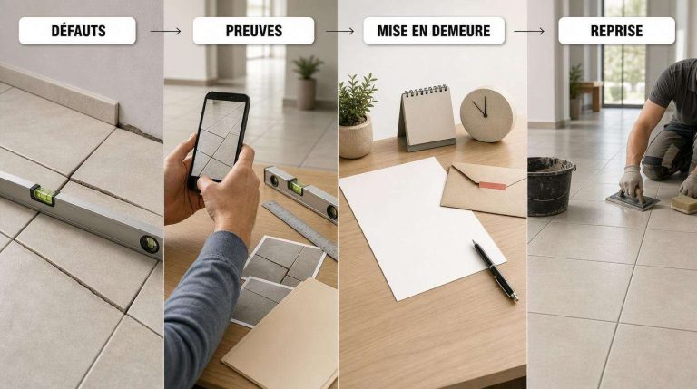 Carrelage posé avec défauts d&rsquo;alignement : comment réclamer une reprise ?